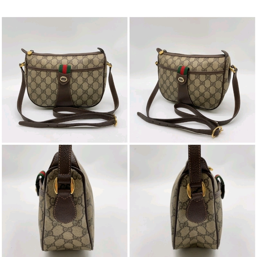 Gucci Sherry Line GG Supreme PVC Leather Brown Shoulder Bag - Picture 2 of 13